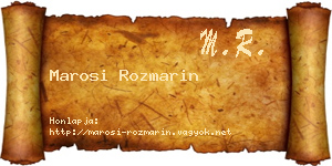 Marosi Rozmarin névjegykártya